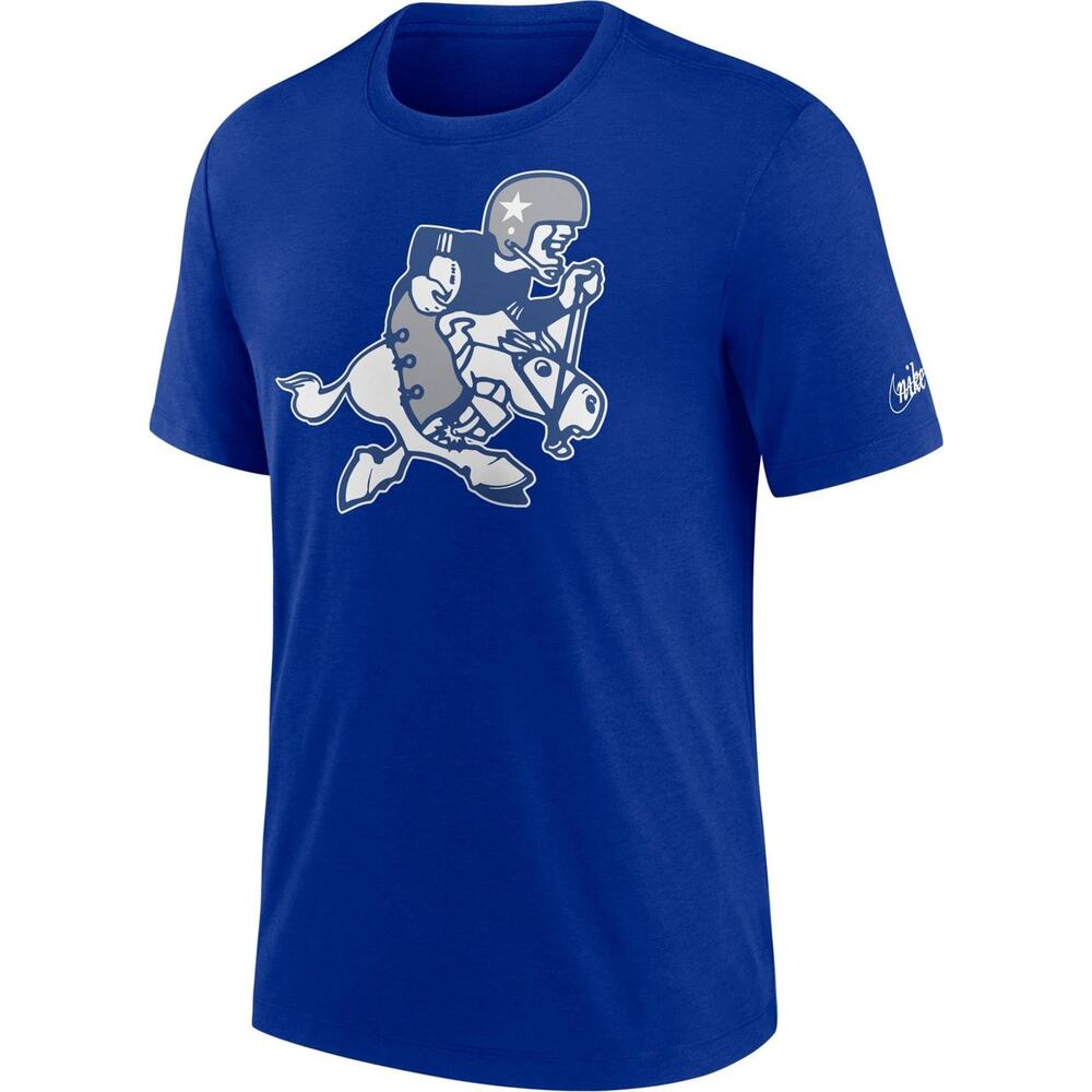 Nike Dallas Cowboys Mens Size Small Royal Blue Retro Graphic NFL T-Shirt NWT